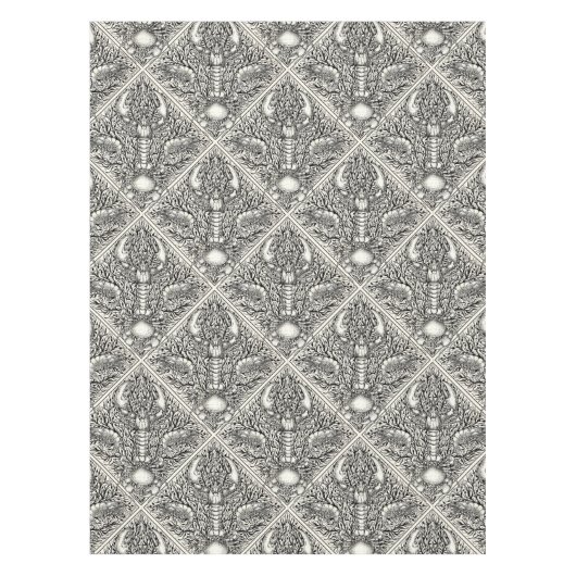 Schaaldieren in zwart en natuurlijk wit tafelkleed (Voorkant)