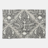 Schaaldieren in zwart en natuurlijk wit theedoek (Horizontaal)