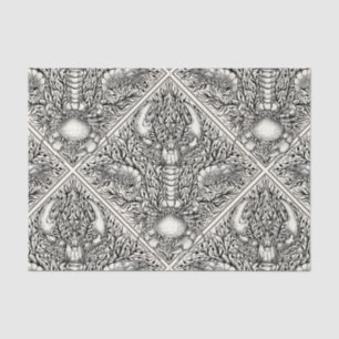 Schaaldieren in zwart en natuurlijk wit tissuepapier