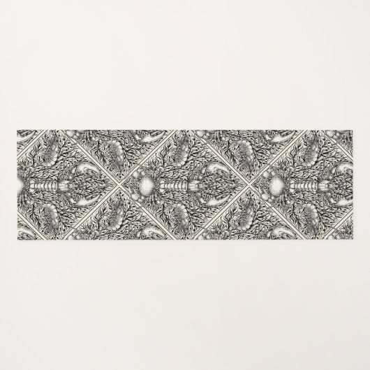 Schaaldieren in zwart en natuurlijk wit yogamat (Achterkant (horizontaal))