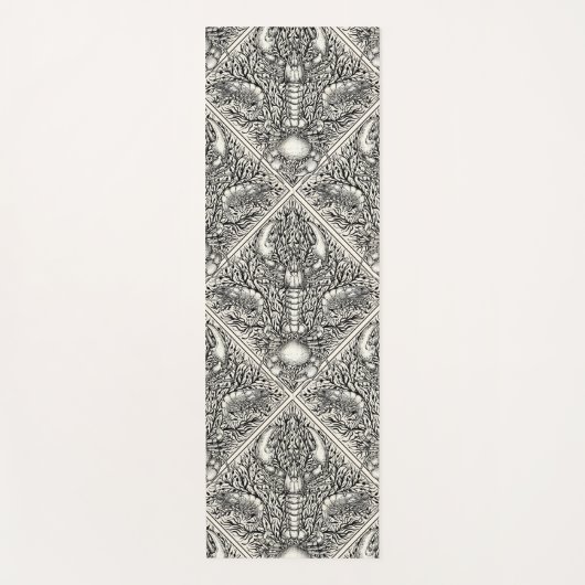 Schaaldieren in zwart en natuurlijk wit yogamat (Voorkant)