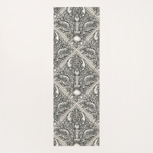 Schaaldieren in zwart en natuurlijk wit yogamat (Achterkant)