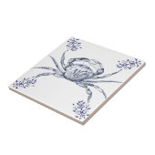 Schaaldieren keramiek ~ Groene krab Tegeltje (Zijkant)