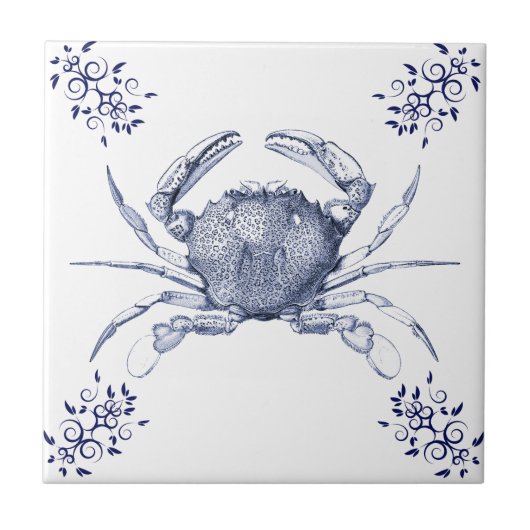 Schaaldieren Keramiek ~ Grote Oceaan Gemeenschappe Tegeltje (Voorkant)