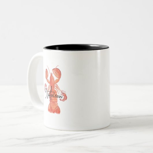 Schaaldieren met schelpdieren, met handschildpad tweekleurige koffiemok (Voorkant links)