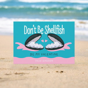Schaaldieren Oesters Klaslokaal Valentijnskaart Bedankkaart