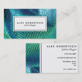 Schaaldoekjes met turkooizen, blauw en groen visitekaartje (Voorkant / Achterkant)
