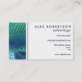 Schaaldoekjes met turkooizen, blauw en groen visitekaartje (Achterkant)