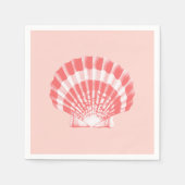 Schaaldop - koraalroze en wit servetten (Voorkant)