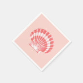 Schaaldop - koraalroze en wit servetten (Hoek)