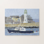 Schaalhaven en vuurtoren van Cedar Point Legpuzzel (Horizontaal)