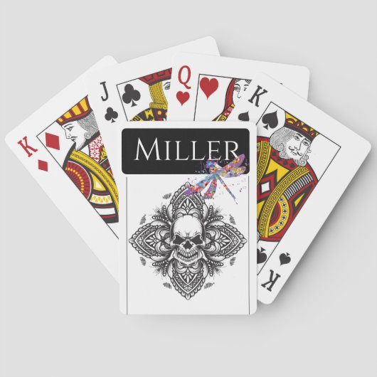 Schaalkaarten Schuif Dragonfly Illustratie Pokerkaarten (Achterkant)