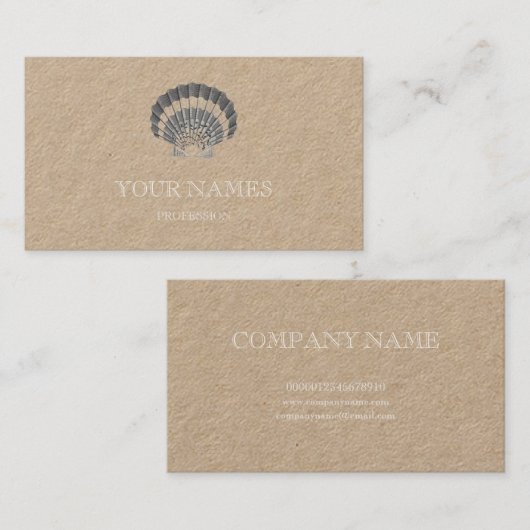 SCHAALLOP SEASHELL ZEE EN OCEAAN VISITEKAARTJE (Voorkant / Achterkant)