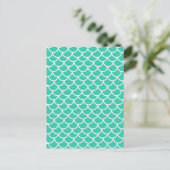 Schaalpatroon Aqua Blue Fish Briefkaart (Staand voorkant)