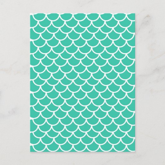 Schaalpatroon Aqua Blue Fish Briefkaart (Voorkant)
