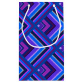 Schaalpatroon met blauwe en paarse strepen klein cadeauzakje (Achterkant)