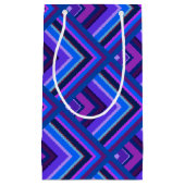 Schaalpatroon met blauwe en paarse strepen klein cadeauzakje (Voorkant)