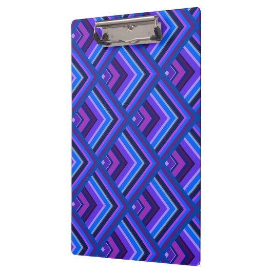 Schaalpatroon met blauwe en paarse strepen klembord (Links)
