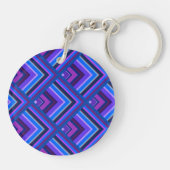 Schaalpatroon met blauwe en paarse strepen sleutelhanger (Achterkant)