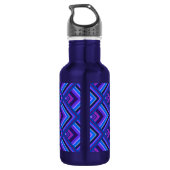 Schaalpatroon met blauwe en paarse strepen waterfles  (Achterkant)