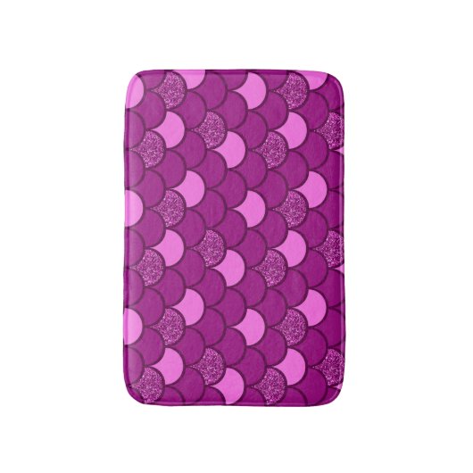 Schaalpatroon met glittervormig effect badmat (Voorkant Verticaal)