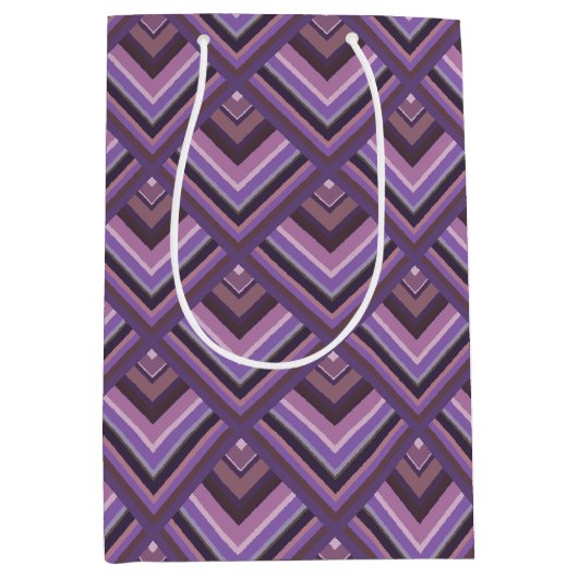 Schaalpatroon met mauve strepen medium cadeauzakje (Voorkant)