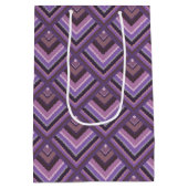 Schaalpatroon met mauve strepen medium cadeauzakje (Achterkant)