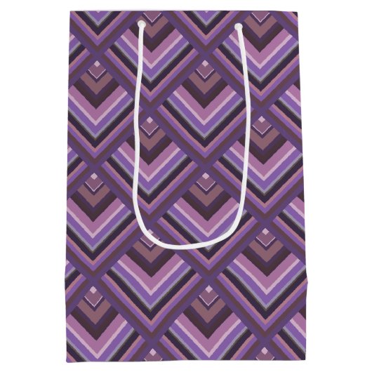 Schaalpatroon met mauve strepen medium cadeauzakje (Achterkant)