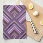 Schaalpatroon met mauve strepen theedoek (Quarter Fold)