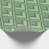 Schaalpatroon van olijfgroene strepen cadeaupapier (Hoek)