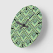 Schaalpatroon van olijfgroene strepen ronde klok (Hoek)