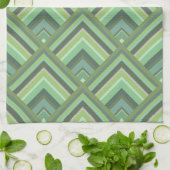 Schaalpatroon van olijfgroene strepen theedoek (Gevouwen)