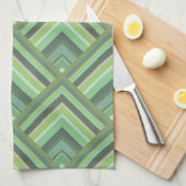 Schaalpatroon van olijfgroene strepen theedoek (Quarter Fold)