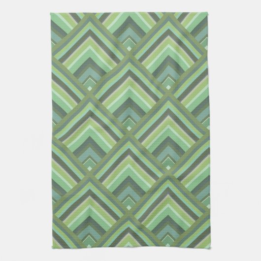 Schaalpatroon van olijfgroene strepen theedoek (Verticaal)