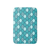 Schaalpatroon van turkooizen met glittereffect badmat (Voorkant Verticaal)