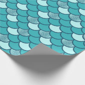Schaalpatroon van turkooizen met glittereffect cadeaupapier (Hoek)