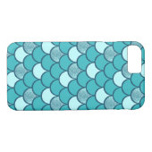Schaalpatroon van turkooizen met glittereffect Case-Mate iPhone case (Achterkant (Horizontaal))
