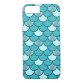 Schaalpatroon van turkooizen met glittereffect Case-Mate iPhone case (Achterkant)