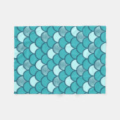 Schaalpatroon van turkooizen met glittereffect fleece deken (Voorkant (Horizontaal))