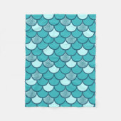 Schaalpatroon van turkooizen met glittereffect fleece deken (Voorkant)