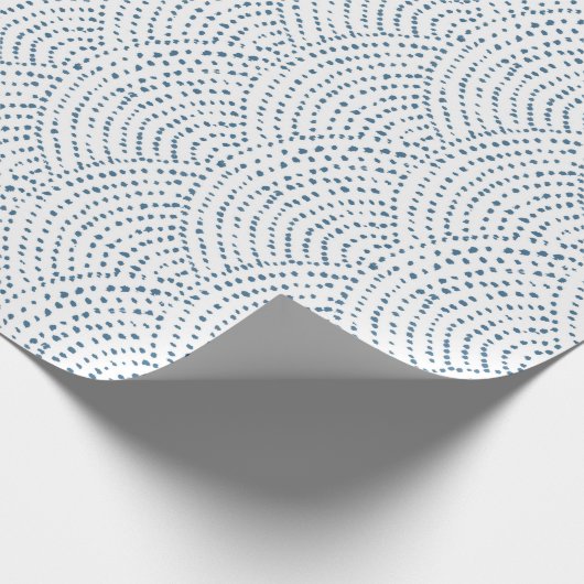 Schaalschalen voor inktpunten - Blauw D op wit Cadeaupapier (Hoek)