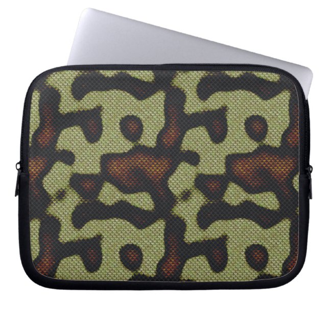 Schaalschilfers Camouflage Natuur Patroon Laptop Sleeve (Voorkant)