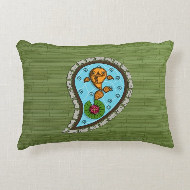 Schaalt de accentkussen met goudvis decoratief kussen (Voorkant)