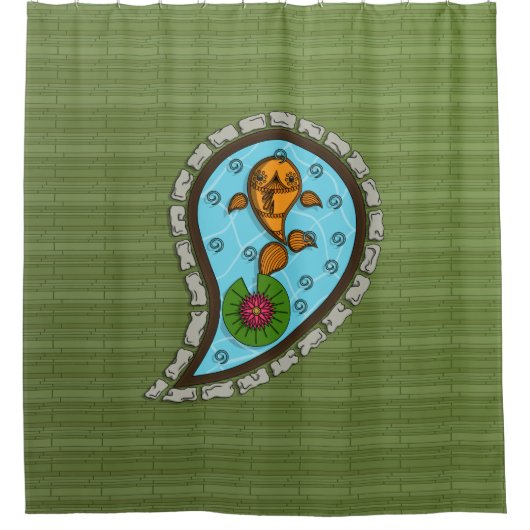 Schaalt het Goldfish Shower Curtain Douchegordijn (Voorkant)