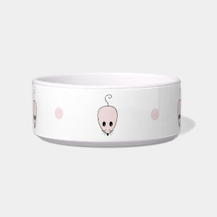 Schaaltje voor kat met roze muis - minimaal design voerbakje