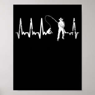 Schaalvisser met hartslag puls ECG gift Poster