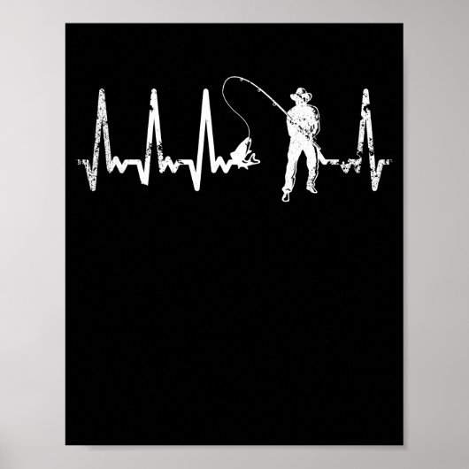 Schaalvisser met hartslag puls ECG gift Poster (Voorkant)