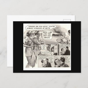 Schaam je voor Dick! retro advertentie Briefkaart