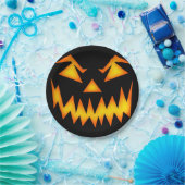 schaambeeld Halloween Pumpkin Black Papieren Bordje (Feest)
