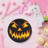 schaambeeld Halloween Pumpkin Black Papieren Bordje (Feest)